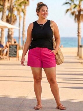 U.S. Polo Assn. Hot pink Cotton Shorts, NWT, size 19, w embroidered brand logo.